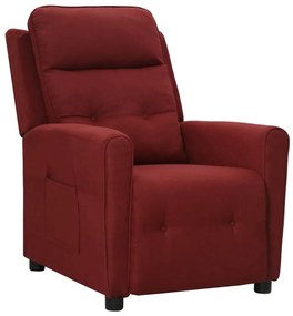 vidaXL Poltrona reclinável tecido vermelho tinto