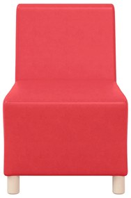 Poltrona sem braços 55 cm couro artificial vermelho