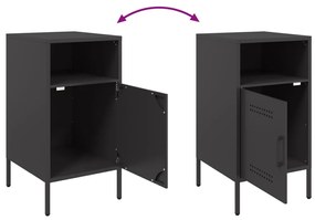 Mesa de cabeceira 36x39x68 cm aço preto