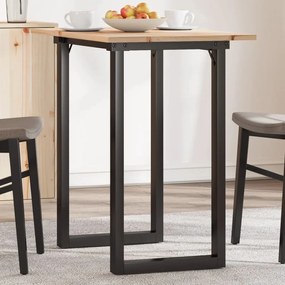 Mesa de jantar estrutura em O 80x50x75,5 cm pinho/aço