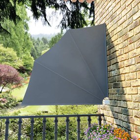 Toldo lateral dobrável para varanda 140x140 cm cinzento