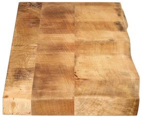 Tampo de mesa borda viva 140x20x3,8 cm mangueira áspera maciça