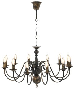 Lustre antigo de 12 lâmpadas E14 preto