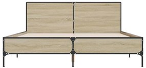Estrutura de cama 150x200 cm derivados madeira/metal
