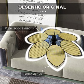 HOMCOM Candeeiro de Teto com Forma de Flor Candeeiro de Teto de Vime S