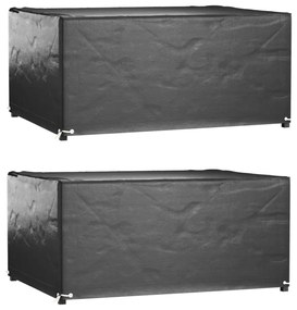 vidaXL Capas p/ mobília de jardim 2pcs 8 ilhós 160x120x75cm retangular