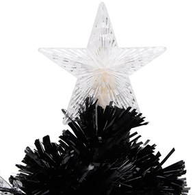 Árvore de Natal com flocos de neve LED 64 cm fibra ótica preto
