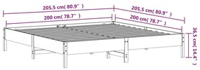 Cama sem colchão 200x200 cm pinho maciço castanho-mel