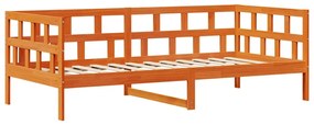 Sofá-cama com gavetas sem colchão 90x190cm madeira castanho-mel