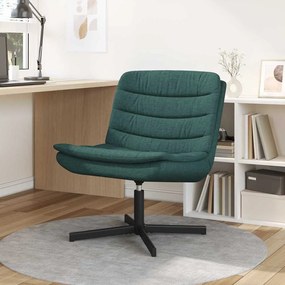 vidaXL Cadeira giratória Verde-escuro 63 x 75 x 76 cm tecido