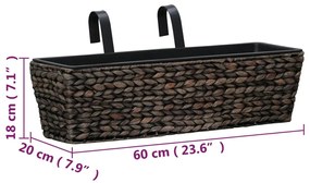 Floreiras de pendurar 2 pcs jacinto de água castanho