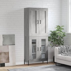 vidaXL Armário alto 69,5x34x180 cm derivados de madeira sonoma cinza