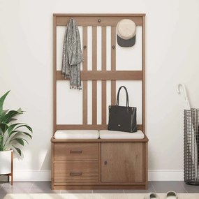 Árvore de Hall SANDNES 87x40x159,5 cm Madeira Maciça de Pinho