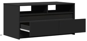 Mesa de centro com luzes LED derivados de madeira preto