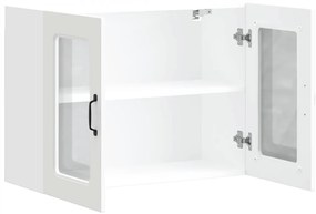 Armário de parede de cozinha porta vidro Kalmar branca