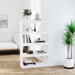 vidaXL Estante/divisória 80x30x135,5 cm madeira de pinho maciça branco