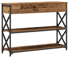 Mesa de Consola vidaXL Madeira Antiga 100x28x75 cm Madeira de Engenhar