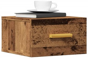 Mesa de cabeceira de parede 35x35x20 cm cor madeira velha