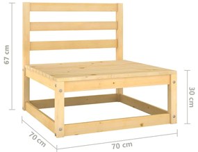 2 pcs conjunto lounge de jardim pinho maciço