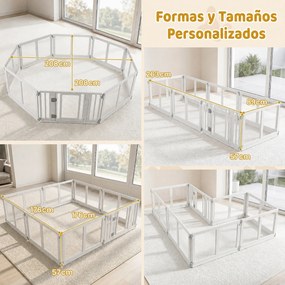 Recinto para Animais de Estimação, 176 x 176 x 57 cm, Painéis Transparentes, Branco