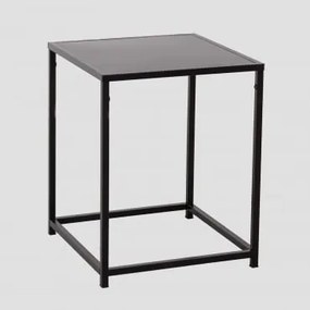 Mesa Auxiliar Quadrada 40x40 Cm Em Aço Thura Negro-de-fumo - Sklum