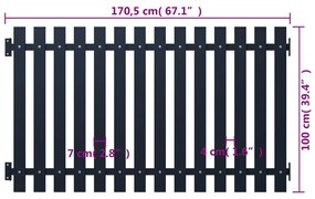 Cerca de jardim 170,5x100 cm aço revestido a pó antracite