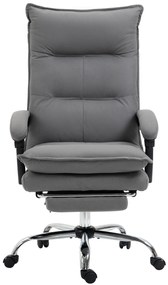 Cadeira de Escritório com 6 Pontos de Massagem e 5 Modos Reclinável com Função de Aquecimento 66x74x114-121,5 cm Cinza