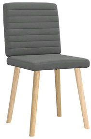 Cadeiras de jantar 2 pcs tecido cinzento-escuro