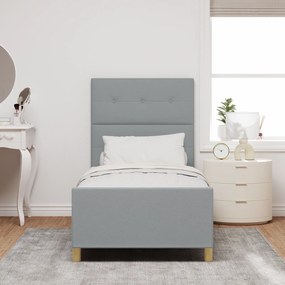 Cama vidaXL Cinza Claro 90x200 cm em Tecido