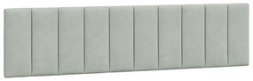 Estrutura de cama c/ luzes LED 200x200 cm veludo cinzento-claro