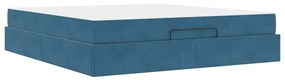 Estrutura da Cama Outros Azul 180 x 200 cm Veludo