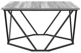 Mesa de Centro Cinza Sonoma 80x80x45 cm Madeira Engenharia