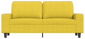 Sofá de 2 lugares 140 cm tecido amarelo-claro