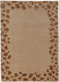 Tapete tufado à mão de pelo curto Leopard Frame