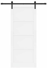 Porta Deslizante com Conjunto de Ferragens Branca 86x211 cm Madeira Só