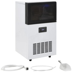 50759 vidaXL Máquina de fazer cubos de gelo preto 45 kg/24 h