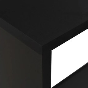 Mesa de bar com 2 tampos preto 130x40x120 cm