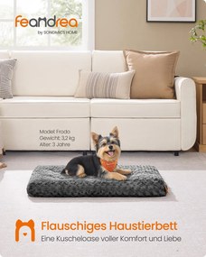 Cama para cães M 80 x 50 cm com estofamento macio cinza ardósia