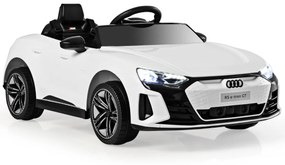 Carro elétrico para crianças Audi RS E-tron GT Licenciado 12V com controlo remoto e luzes LED 104 x 58 x 41 cm Branco