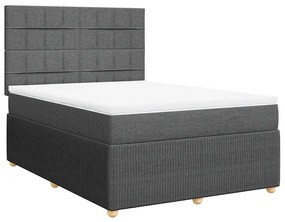 Cama com molas/colchão 140x200 cm tecido cinzento-escuro