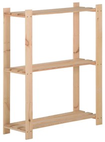 vidaXL Unidade arrumação 3 prateleiras 60x28,5x90 cm pinho maciço