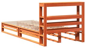 Cama sem colchão 75x190 cm madeira de pinho maciça castanho-mel
