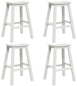 Bancos de Bar vidaXL 6 pcs Branco HDPE