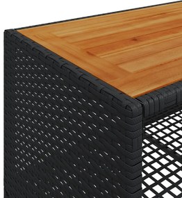 4 pcs conjunto de sofás para jardim c/ almofadões vime PE preto