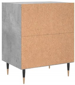 Mesas cabeceira 2pcs 40x30x50cm derivados madeira cinza-cimento