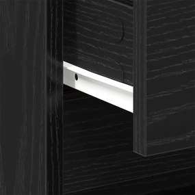 móvel de cabeceira vidaXL Preto Carvalho 45x34x44,5 cm Madeira de Enge