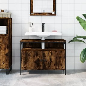Móvel p/ lavatório 60x30x60cm derivados madeira carvalho fumado