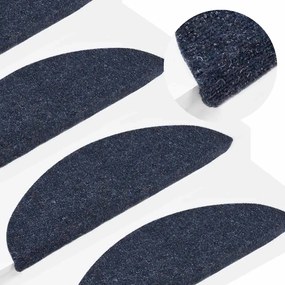 vidaXL Tapetes de escada adesivos 30 pcs 56x17x3 cm azul