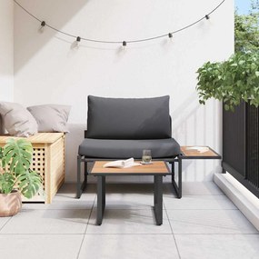 Conjunto de Sofá de Jardim em 2 Peças com Assentos em Antracite