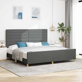 Estrutura de Cama de Tecido Cinza Escuro vidaXL 200x200 cm